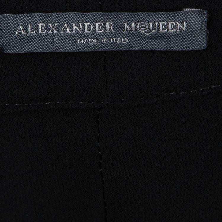 Pre Owned Alexander McQueen Black Faux Wrap Dress M 