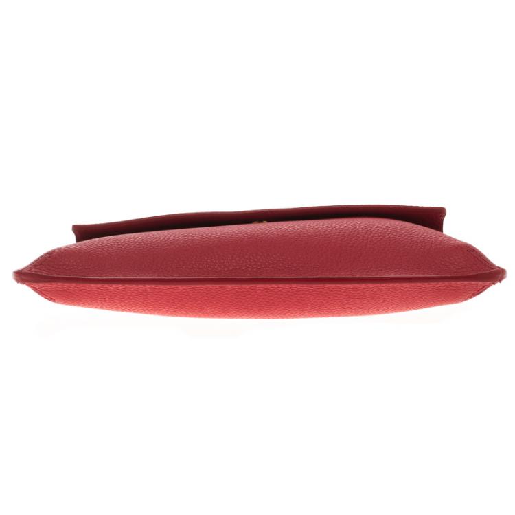 Pre Owned Alexander McQueen Red Leather Zip Pouch