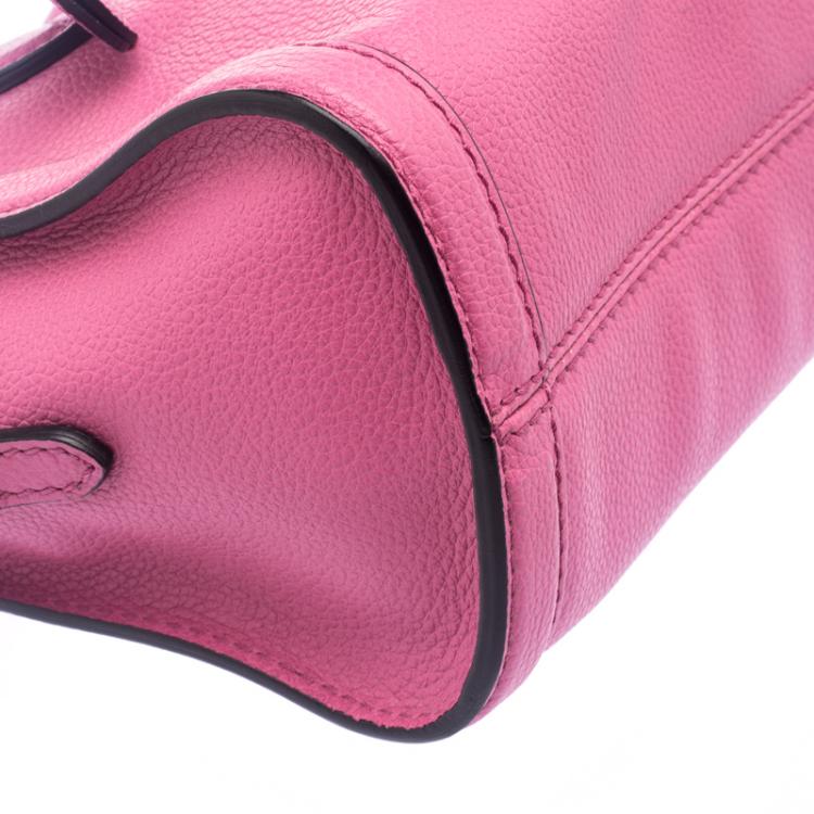 Pre Owned Alexander McQueen Pink Leather Mini Padlock Tote