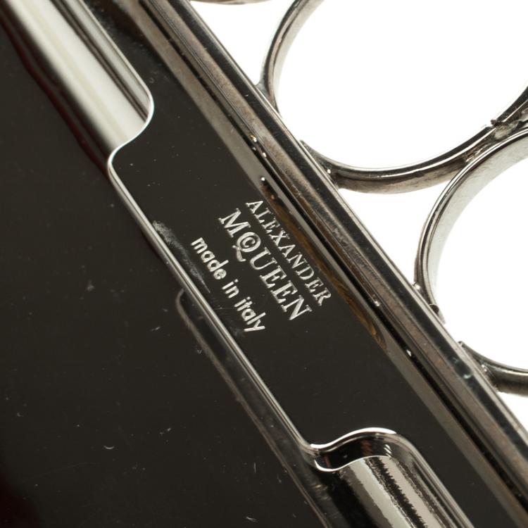 Pre Owned Alexander McQueen Silver Jew Knuckle Case Clutch