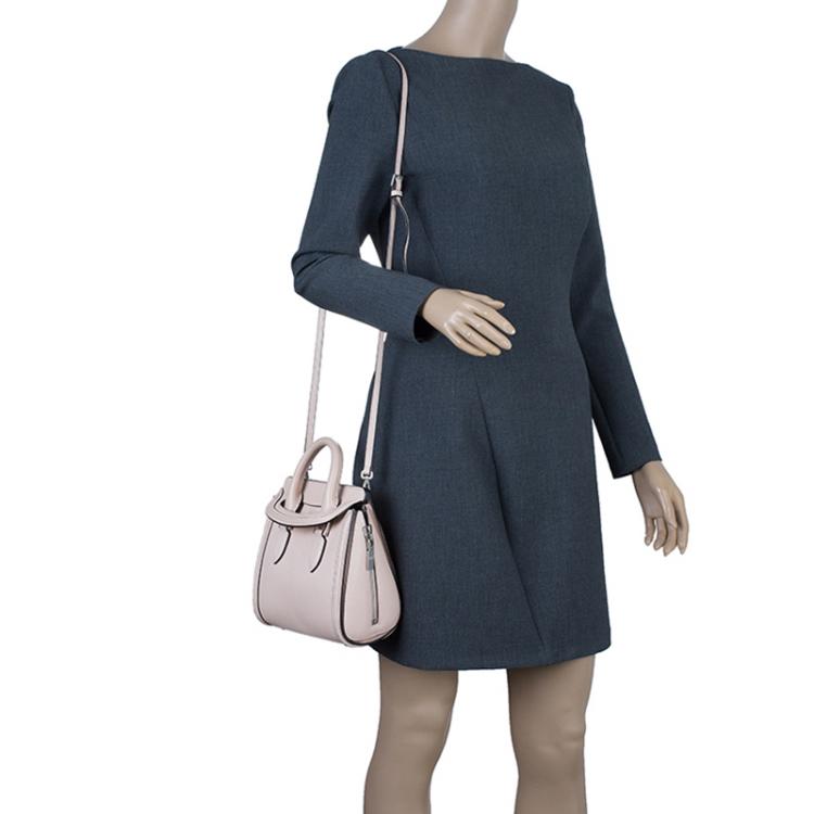 Pre Owned Alexander McQueen Beige Leather Mini Heroine Shoulder Bag