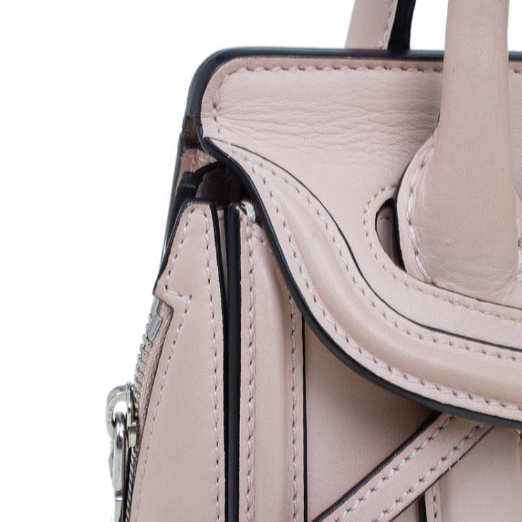 Pre Owned Alexander McQueen Beige Leather Mini Heroine Shoulder Bag