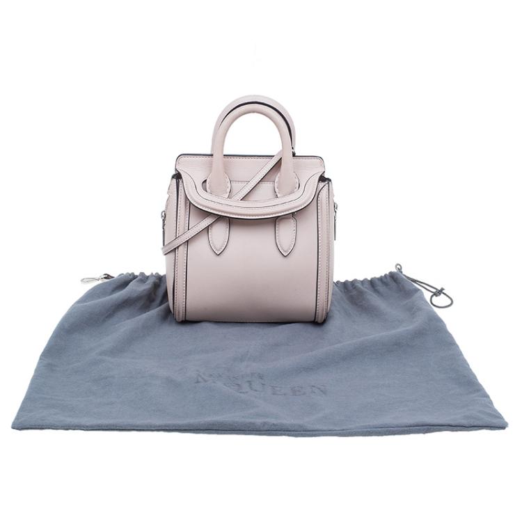 Pre Owned Alexander McQueen Beige Leather Mini Heroine Shoulder Bag