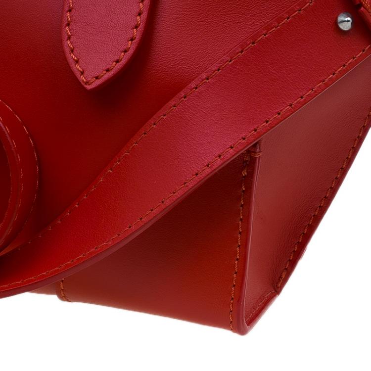 Pre Owned Alexander McQueen Red Leather Small Legend Tote bag