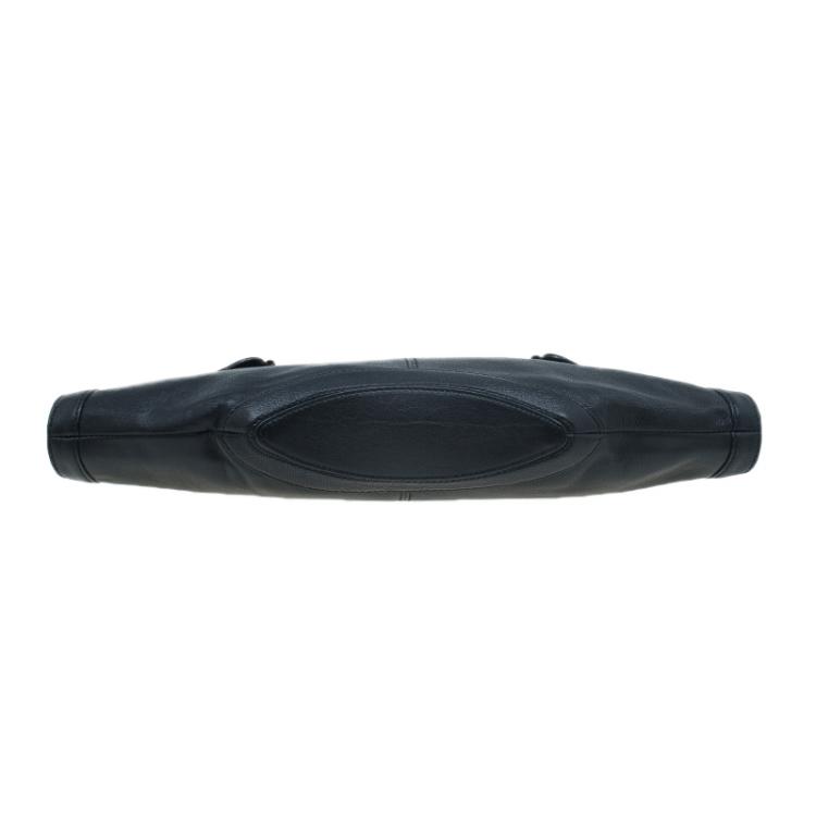 Pre Owned Alexander McQueen Black Leather Medium De Manta Clutch