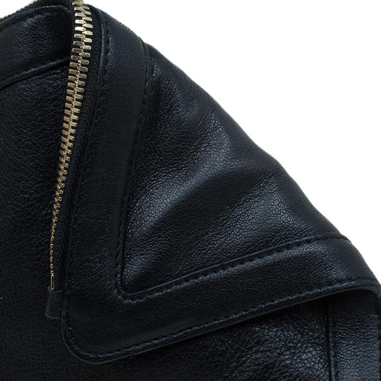 Pre Owned Alexander McQueen Black Leather Medium De Manta Clutch