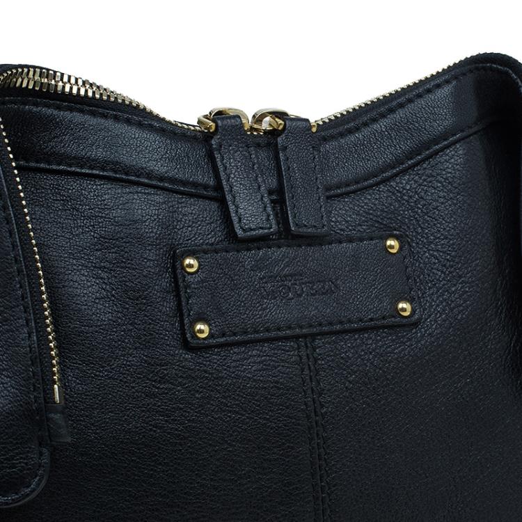 Pre Owned Alexander McQueen Black Leather Medium De Manta Clutch