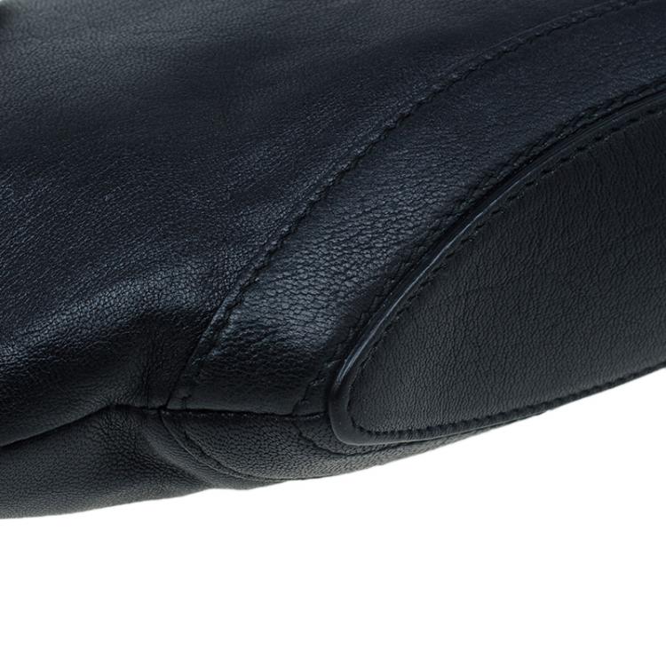 Pre Owned Alexander McQueen Black Leather Medium De Manta Clutch