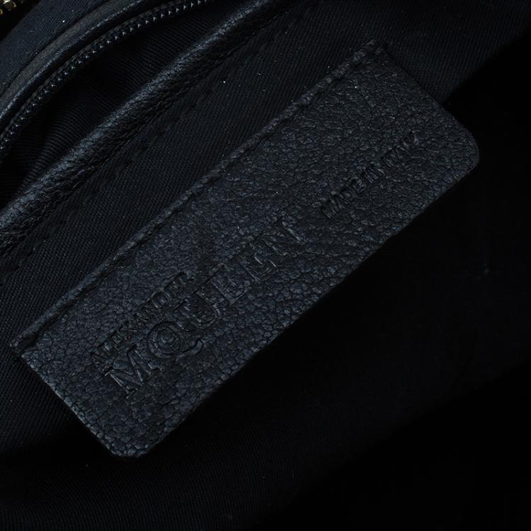 Pre Owned Alexander McQueen Black Leather Medium De Manta Clutch