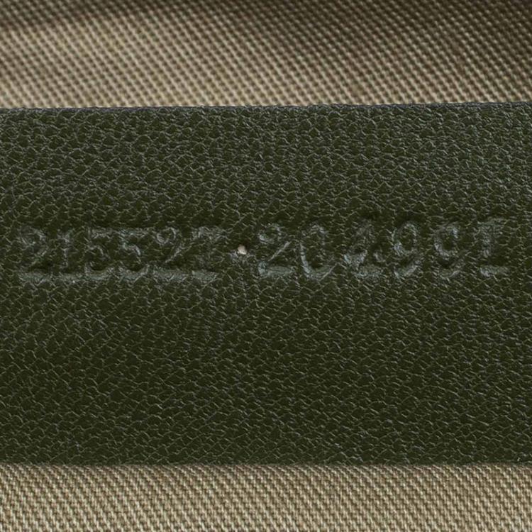 Pre Owned Alexander Mcqueen Olive Green Crocodie Embossed Flapper Satchel