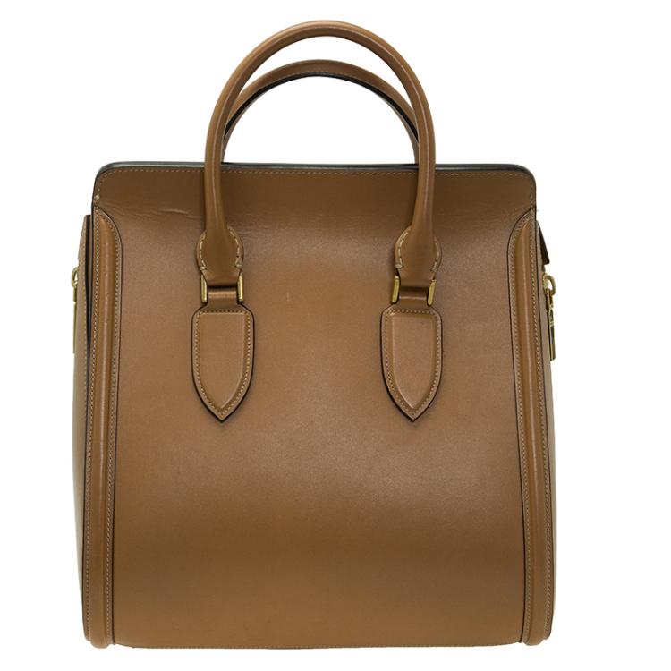 Pre Owned Alexander McQueen Brown Leather Medium Heroine Tote 