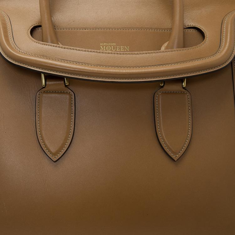 Pre Owned Alexander McQueen Brown Leather Medium Heroine Tote 
