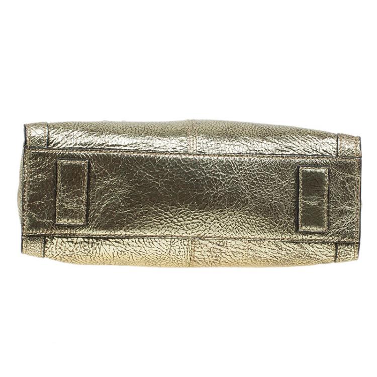 مملوكة مسبقًا Alexander McQueen Gold Leather Mini De Manta Tote