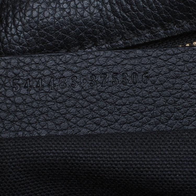 Pre Owned Alexander McQueen Black Grained Leather Padlock Tote