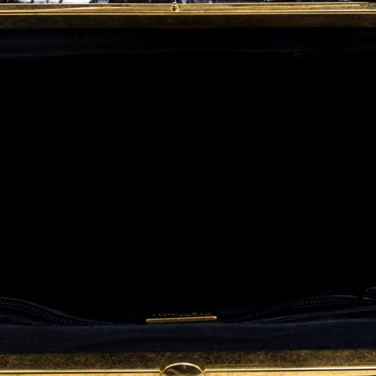 مملوكة مسبقًا Alexander McQueen Black Croc Embossed Patent Leather Elvie Satchel