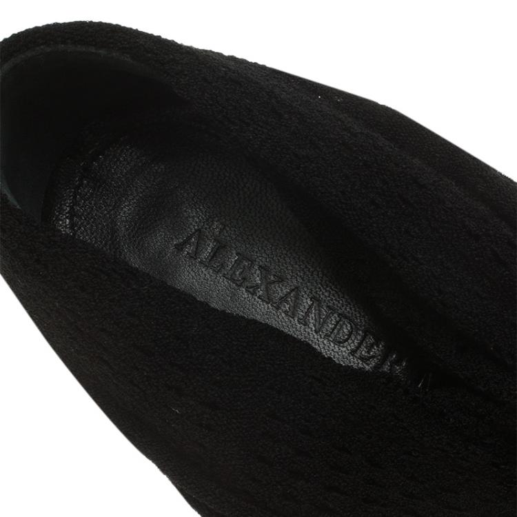Pre Owned Alexander McQueen Black Patent Sock Pumps Size 37.5