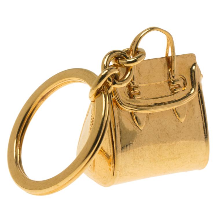 Pre Owned Alexander McQueen Gold Mini Heroine Keyring