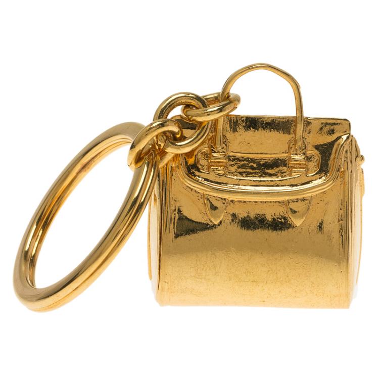 Pre Owned Alexander McQueen Gold Mini Heroine Keyring