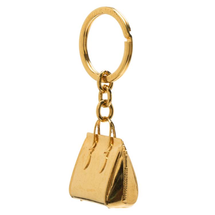 Pre Owned Alexander McQueen Gold Mini Heroine Keyring