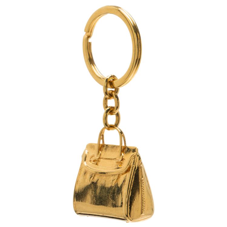 Pre Owned Alexander McQueen Gold Mini Heroine Keyring