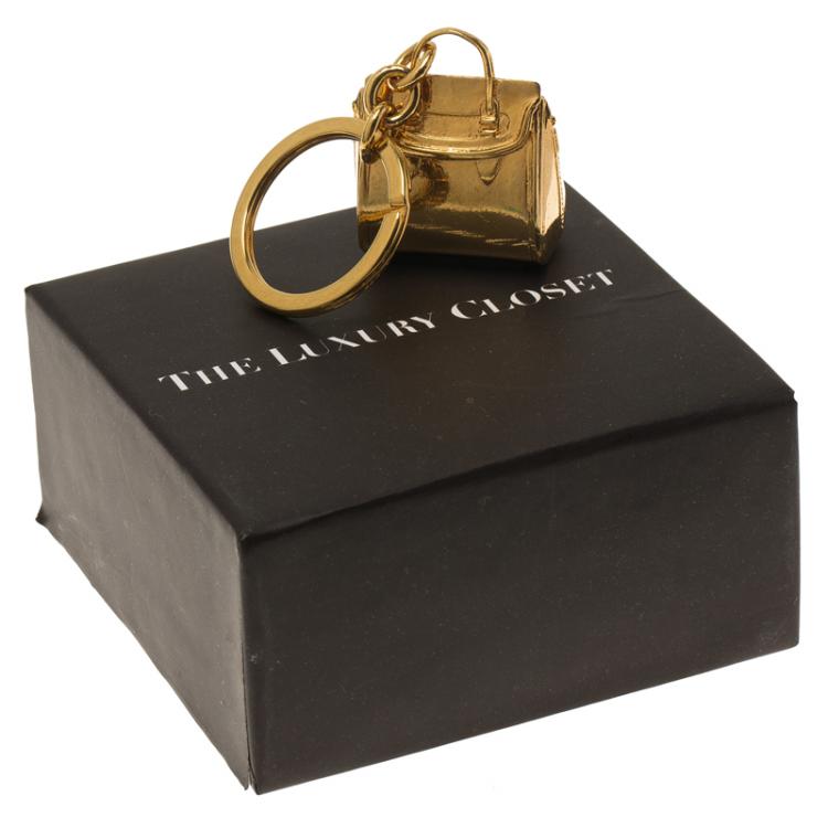 Pre Owned Alexander McQueen Gold Mini Heroine Keyring