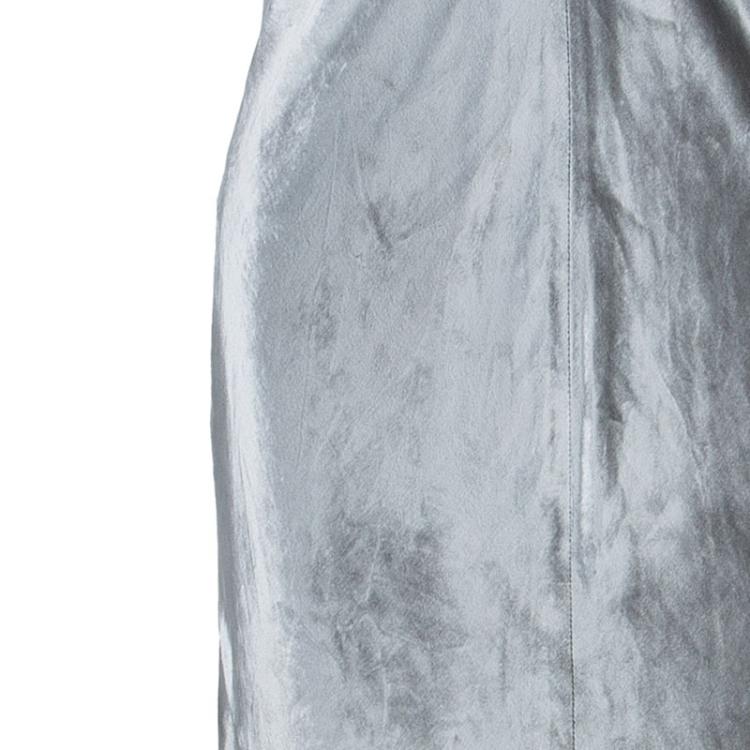 Pre Owned T By Alexander Wang Panne Velvet Silver Camisole Maxi Dress M