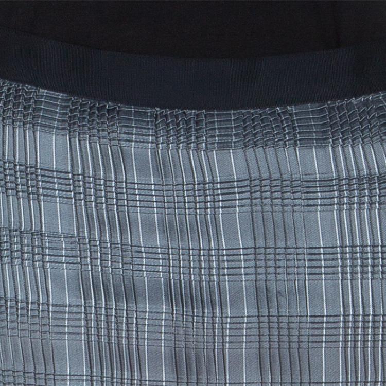 Pre Owned Alexander Wang Silver Pleated Pencil Skirt M