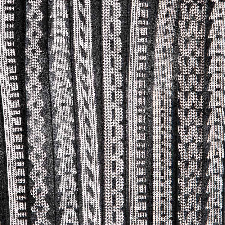 Pre Owned Alexander Wang Logo Printed Leather Strip Detail Bustier Crop Top S