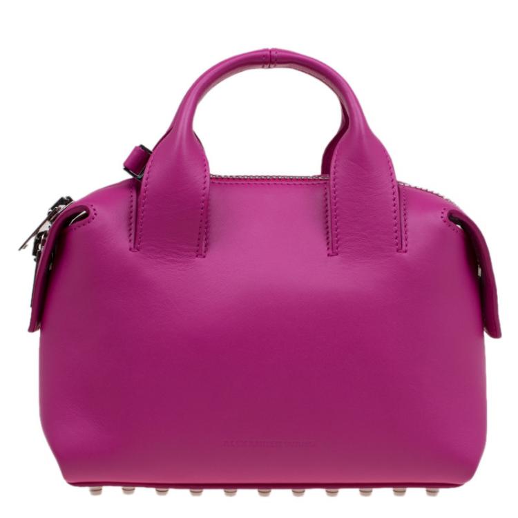 Pre Owned Alexander Wang Fuschia Leather Small Rogue Satchel