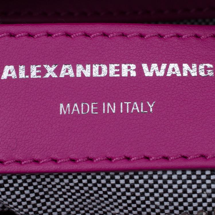 Pre Owned Alexander Wang Fuschia Leather Small Rogue Satchel