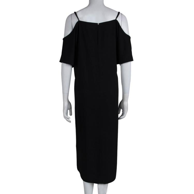 Pre Owned T by Alexander Wang Black Cold Shoulder Shift Dress L 