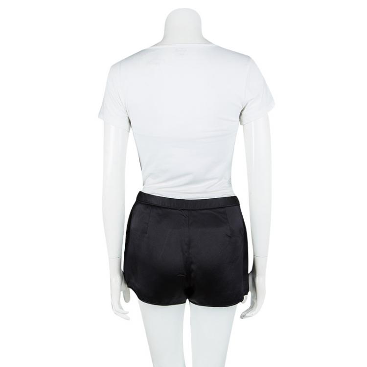 Pre Owned T by Alexander Wang Black Silk Satin Mini Shorts S