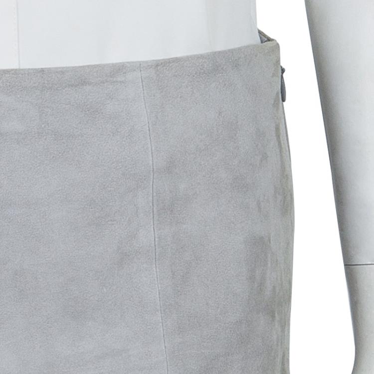 Pre Owned Alexander Wang Grey Suede Mini Skirt M