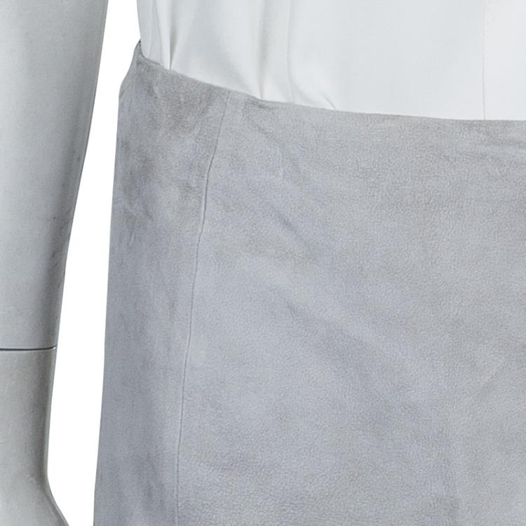 Pre Owned Alexander Wang Grey Suede Mini Skirt M