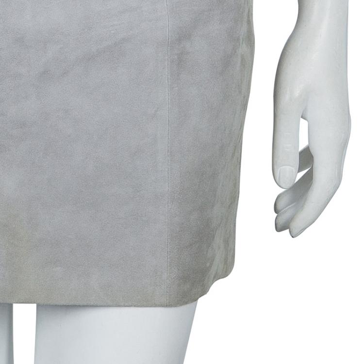 Pre Owned Alexander Wang Grey Suede Mini Skirt M