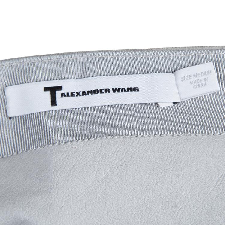 Pre Owned Alexander Wang Grey Suede Mini Skirt M