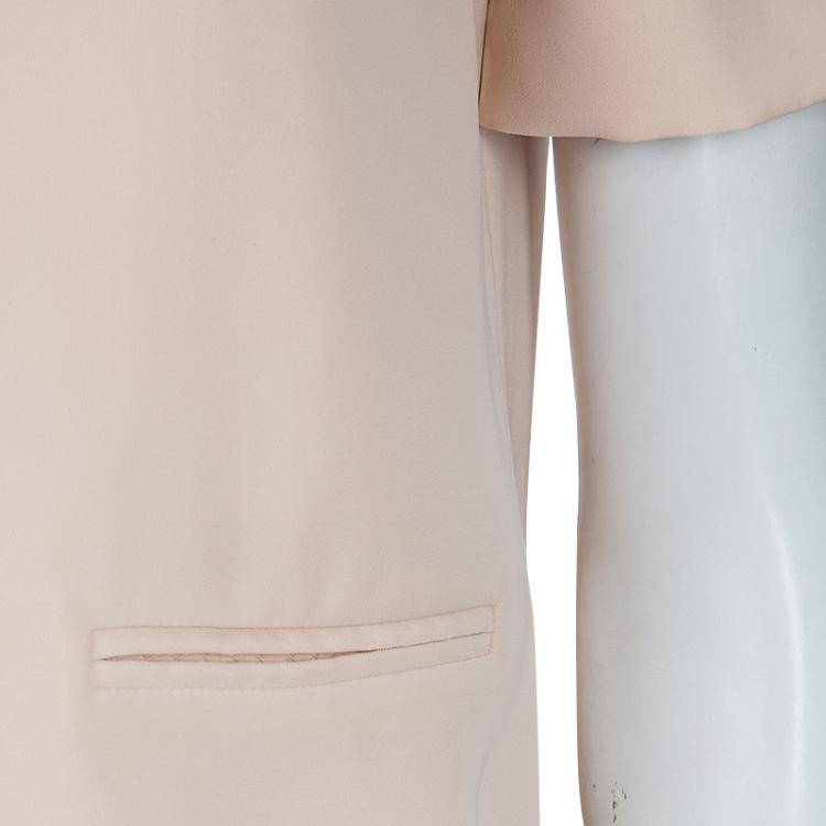 Pre Owned T By Alexander Wang Beige Welt Pocket Detail Short Sleeve Blouse S