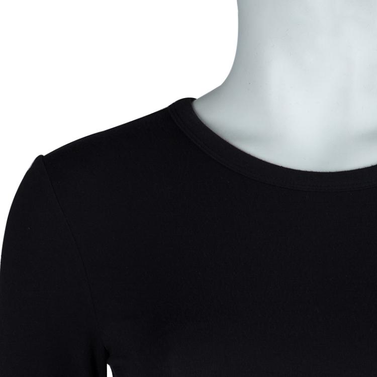 Pre Owned T Alexander Wang Black Knit Long Sleeve Asymmetric Dress S