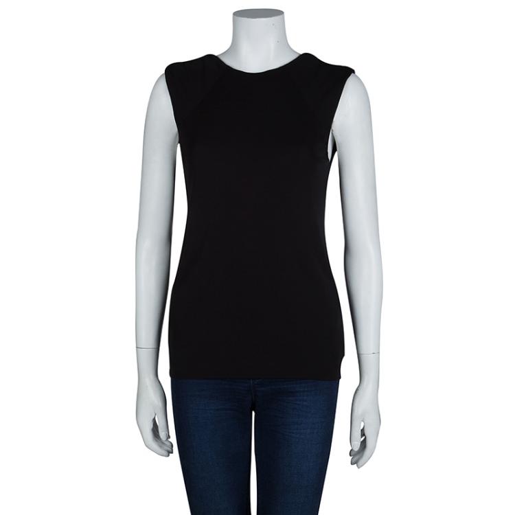 Pre Owned T by Alexander Wang Black Knit Low Back Detail Sleeveless Top S