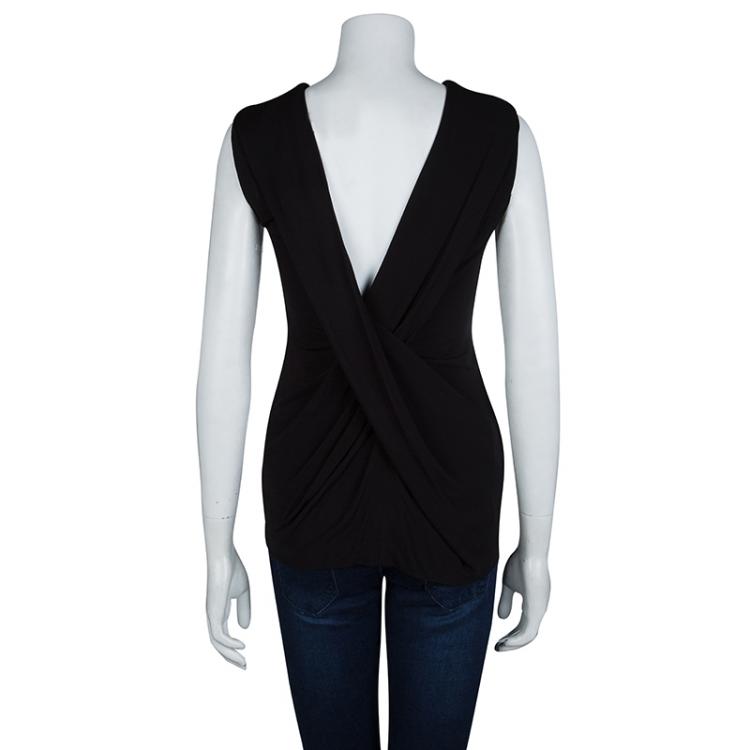 Pre Owned T by Alexander Wang Black Knit Low Back Detail Sleeveless Top S