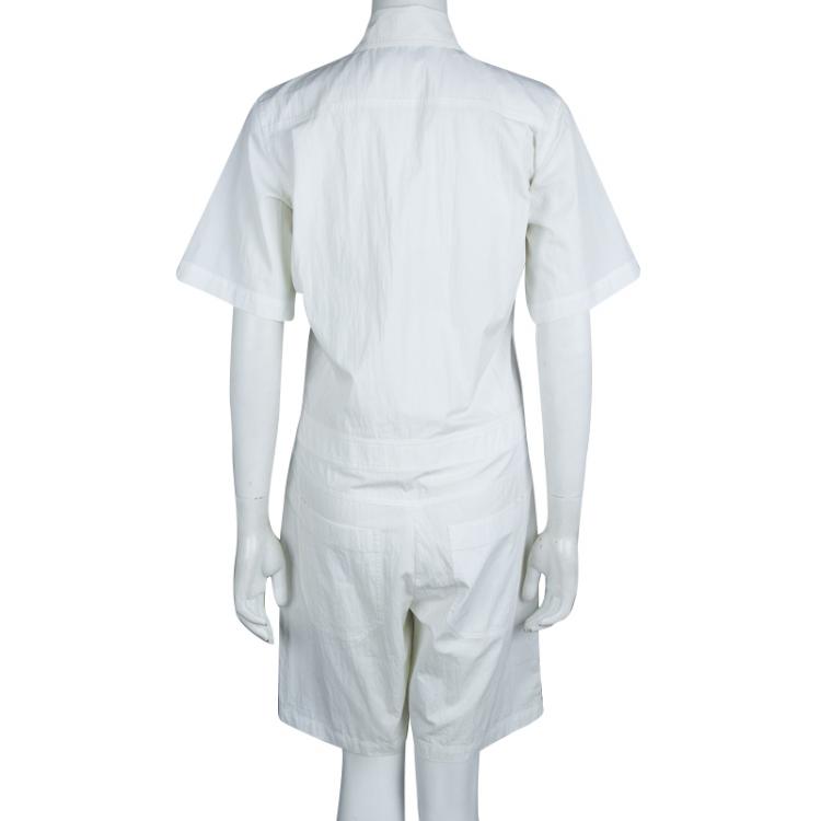 Pre Owned T By Alexander Wang White Cotton Zip Front Play Suit S