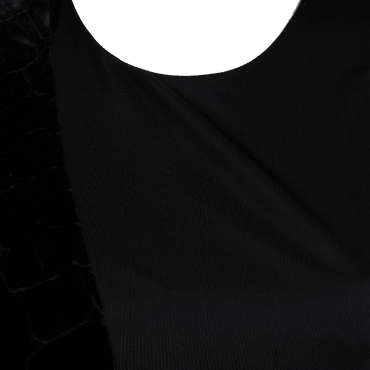 Pre Owned Alexander Wang Black Velvet Burnout Detail Asymmetric Dress M
