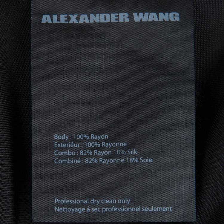 Pre Owned Alexander Wang Black Velvet Burnout Detail Asymmetric Dress M
