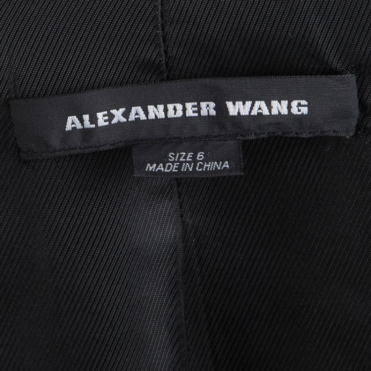 Pre Owned Alexander Wang Black Double Breasted Notched Collar Blazer M