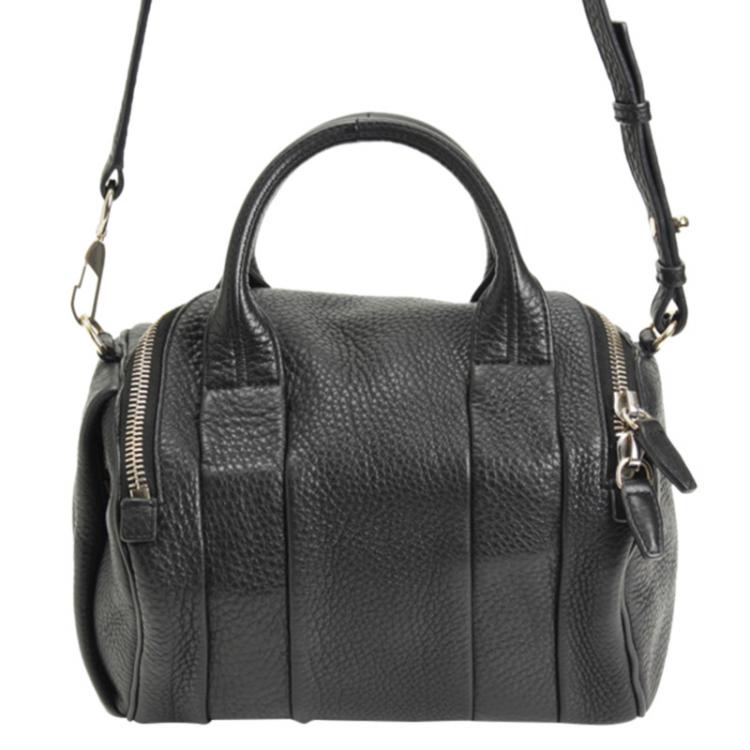 Pre Owned Alexander Wang Black Textured Leather Rocco Duffel Bag