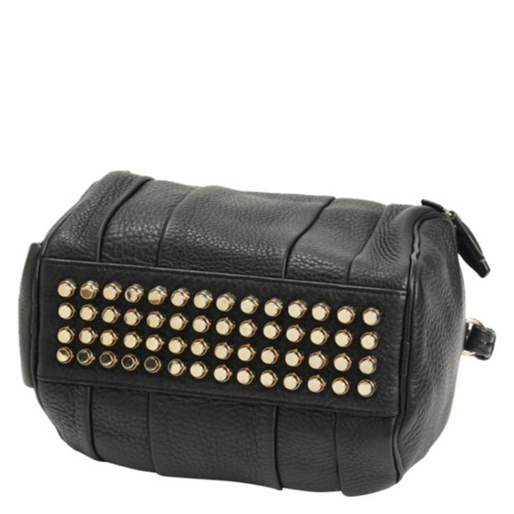 Pre Owned Alexander Wang Black Textured Leather Rocco Duffel Bag