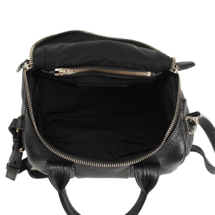 Pre Owned Alexander Wang Black Textured Leather Rocco Duffel Bag