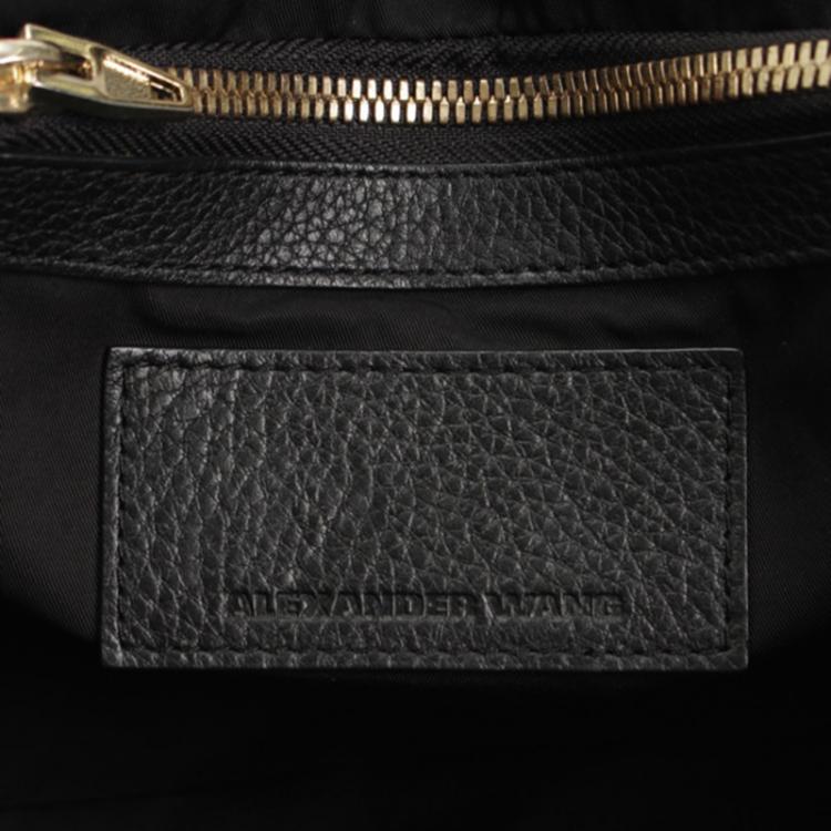 Pre Owned Alexander Wang Black Textured Leather Rocco Duffel Bag