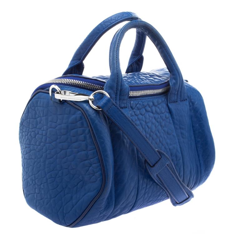 Pre Owned Alexander Wang Blue Leather Mini Rockie Satchel