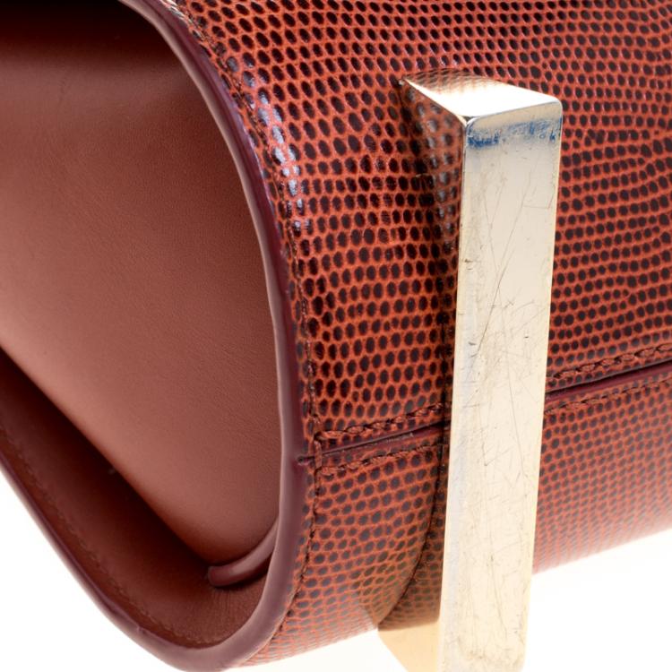 Pre Owned Alexander Wang Copper Lizard Embossed Leather Mini Chastity Sling Bag